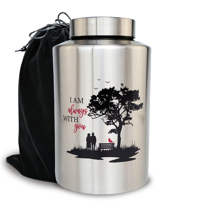Cremation Urns for Human Ashes Large, Stainless Steel Memorial Urn Holds, Decorative Butterfly Cardinal Fairy Design