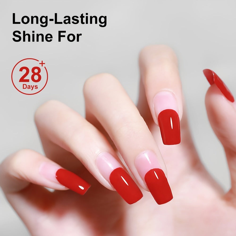 Nail Base Coat and Top Coat Kit – High Gloss Long-Lasting Air Dry Non-Gel Nail Care Set with Nutrient Oil & Drying Agent
