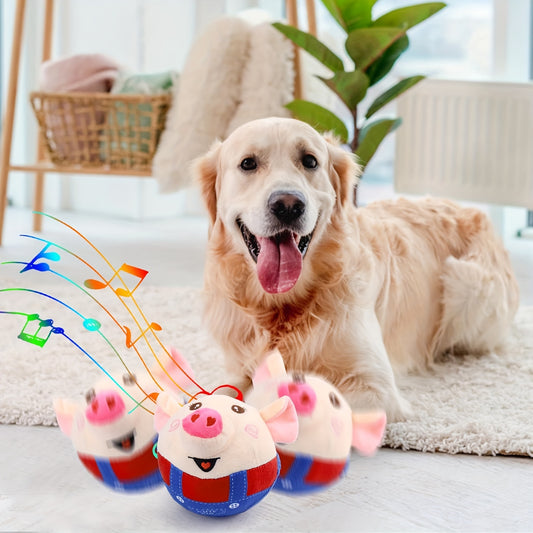 Interactive Bouncing Dog Toy Ball with Sound – Smart Electric Squeaky Pet Toy, Rechargeable Washable Jumping Ball with Recording & Music