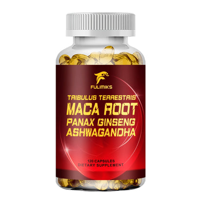 Tribulus and Maca Men's Health Supplement Vegetable Capsules, 120 Count in One Labeled Bottle