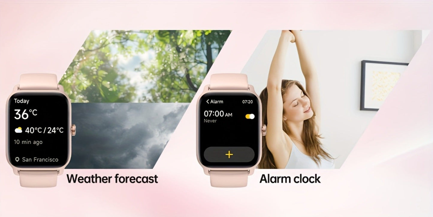 Smartwatch with Built-in Alexa FAWEIO 1.8" HD Touch Screen, Bluetooth Calling, 100+ Sport Modes, Fitness Tracker Heart Rate Sleep