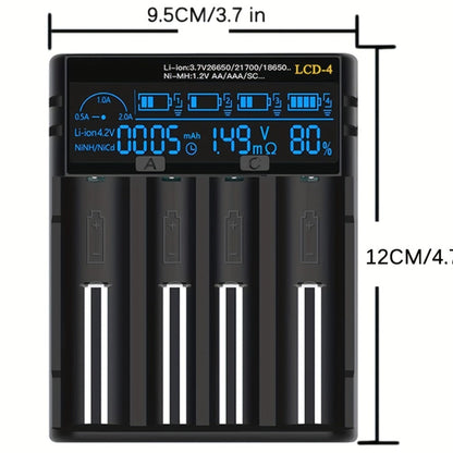 18650 Battery Charger with LCD Display, Universal Smart Charger for 3.7V & 1.2V Rechargeable Batteries