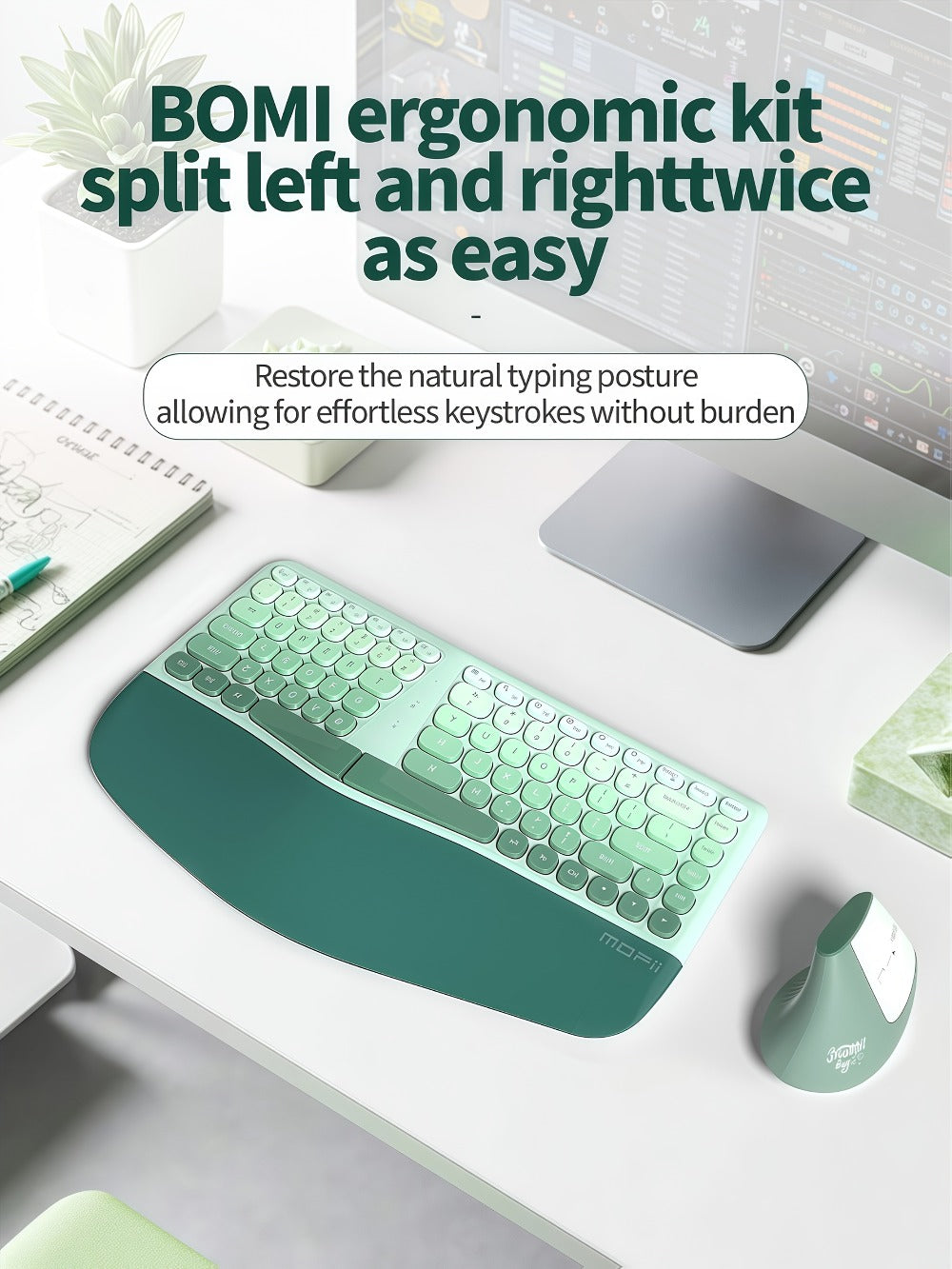 Wireless Keyboard and Mouse Combo with Wrist Support Anti-RSI Silent Keys 2.4GHz Plug-and-Play for an Everyday Personal Care Routine