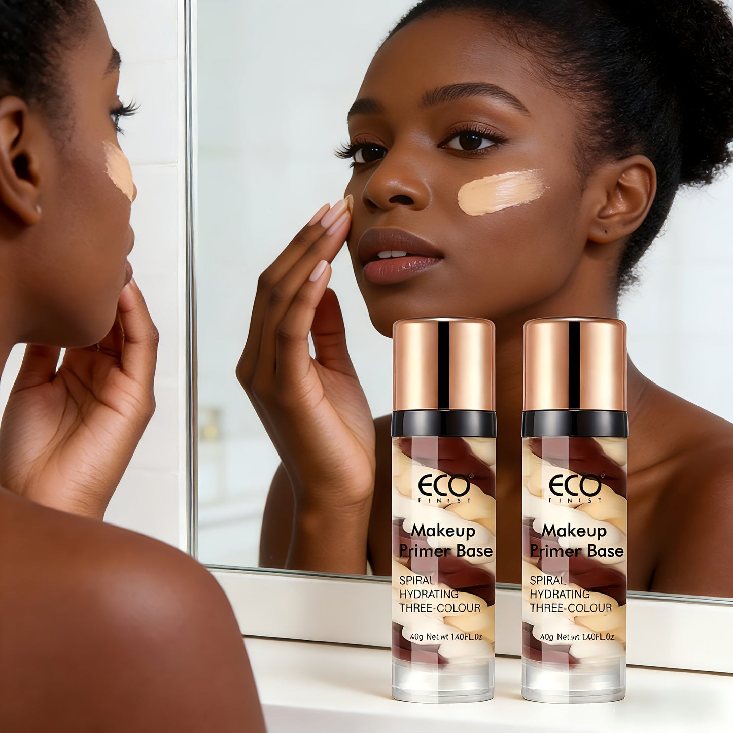 Face Primer 2-Pack with Squalane Pore Minimizer Even Skin Tone, Matte Satin Makeup Base Conceals Imperfections for All Skin Types Women