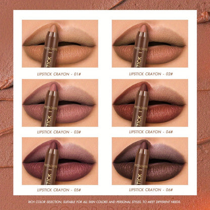 Non-Smearing Contour Lip Liner Set 6 Pcs, Smooth Paste Matte Formula Precise Definition, for Makeup, Travel and Everyday Vanity Use