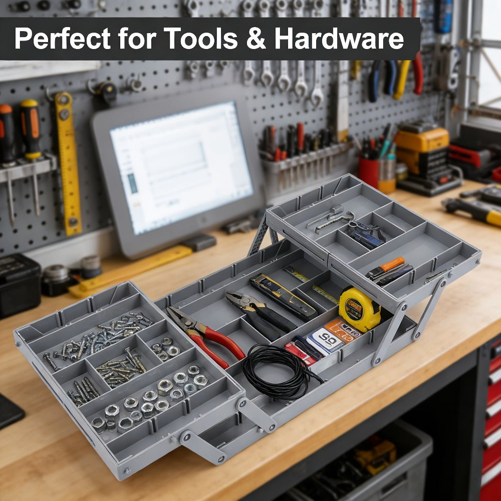 Two-Row Cantilever Drawer Organizer with Two- or Three-Layer Expandable Storage Configurations