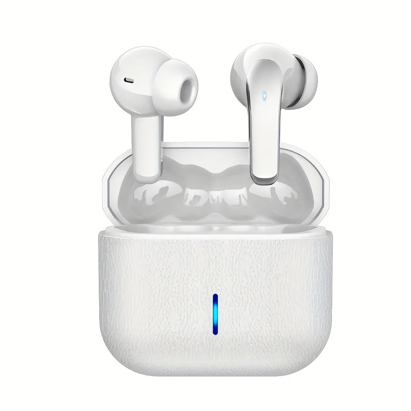 Bass Stereo Wireless Earphones Bluetooth 5.4, Playtime In-Ear Earbuds with Noise Cancelling Mic & LED Display