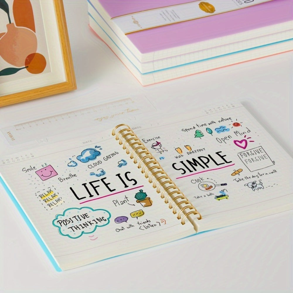 Large Spiral Notebook 300 Pages Hardcover – 8.5x11 A4 College Ruled 100GSM Lined Paper PVC Waterproof Cover for Work School Travel Women Men