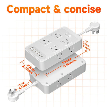 Power Strip Outlet Extender Surge Protector 8 AC Outlets 6 USB Charging Ports 4 USB-A 2 USB-C for an Everyday Personal Care Routine