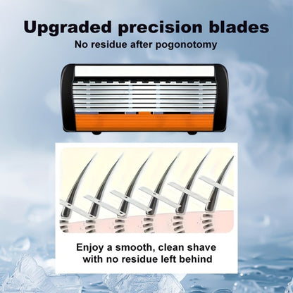 Men's Razor Set with Stainless Steel Replacement Blades – Reusable Handle & High-Capacity Blade Kit for Smooth Close Shave
