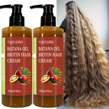 Unrefined Batana Oil Cream 250g with Squalane & Shea Butter – Honduras Deep Moisturizing Hair Treatment, Repairs Dry Damaged Hair
