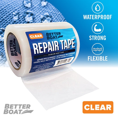 Heavy Duty Waterproof Repair Tape 30FT x 3in Canvas Fabric Patch Tape for RV Awning Boat Cover Tent Tarp Sail Air Mattress Pop-Up Camper