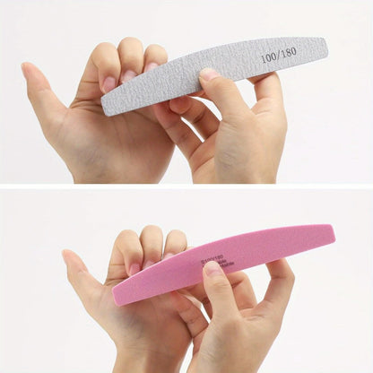 Nail Files and Buffers Professional 100 180 Grit Double-Sided Sanding Boards Reusable Polishing Blocks for Manicure Pedicure Salon Home Use