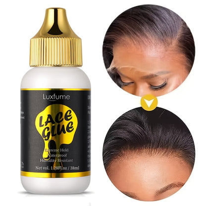 Lace Front Wig Glue Extreme Hold 3-Pack Invisible Clear Drying Liquid Adhesive for HD Lace for Home, Travel and Salon Hair Styling