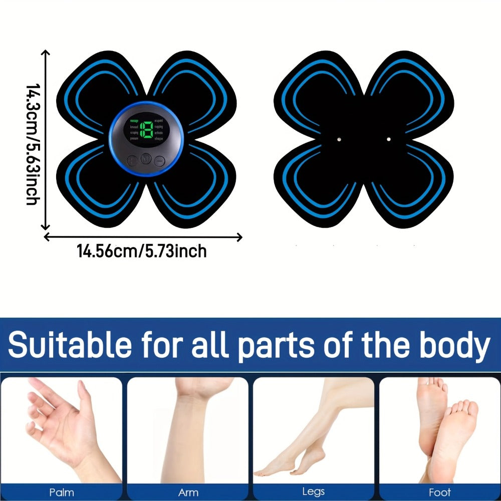 EMS Stimulator Massager Patch, Full Body Electric Massage Device with 8 Modes & 19 Intensity Levels for Shoulder