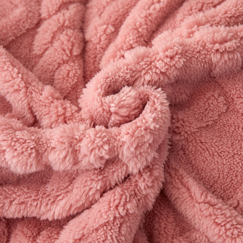 3D Plush Dense Weave Fleece Blanket, Ultra- Throw for Bed, Couch, Travel & Outdoor, Air-Conditioning Friendly