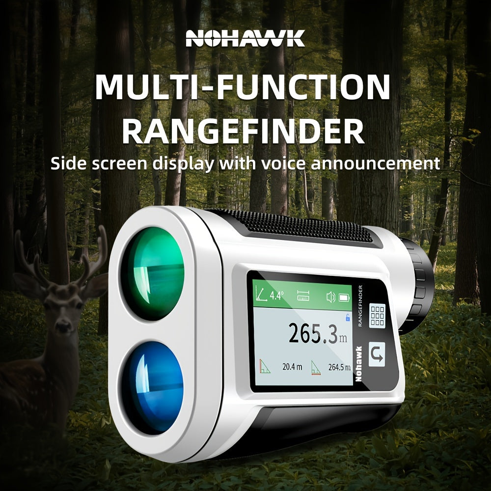 Laser Rangefinder 1000m for Golf & Hunting – Slope Compensation, Flag Lock Vibration, 6x Magnification, USB Rechargeable