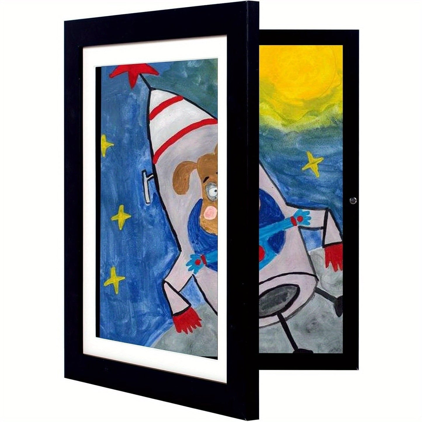 Kids Artwork Frames Front Opening Changeable 8.5x11 Inch Children Art Display Picture Frame for Drawing Crafts Photos Holds 130 Pieces Wood