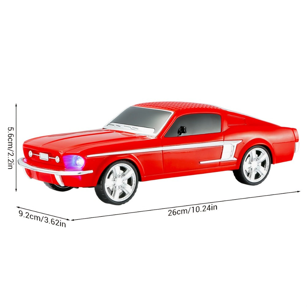Retro Classic Car Model Bluetooth Speaker with Deep Bass, Colorful LED Lights, FM Radio, USB TF AUX Inputs