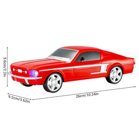 Retro Classic Car Model Bluetooth Speaker with Deep Bass, Colorful LED Lights, FM Radio, USB TF AUX Inputs