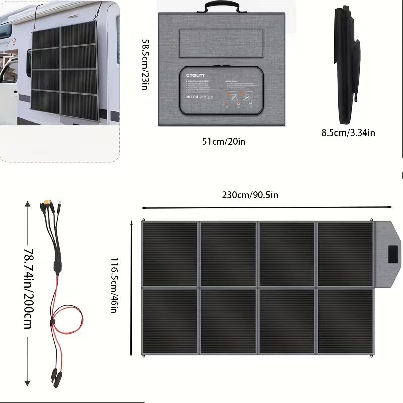 Monocrystalline High Power Solar Panel, 400W/200W/100W Portable Solar Panel, Foldable Solar Blanket