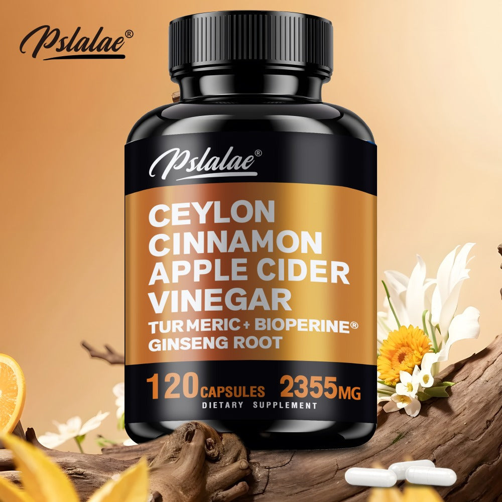 Ceylon Cinnamon Capsules 120 Count with Apple Cider Vinegar Turmeric Bioperine & Ginseng for Bath Time, Home Spa and Personal Care