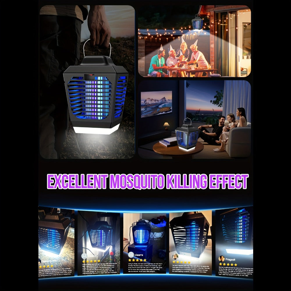 IPX4 Bug Zapper Plug-In, Electric Flying Insect Trap with LED Light & ABS Housing, Indoor Mosquito Zapper for Home
