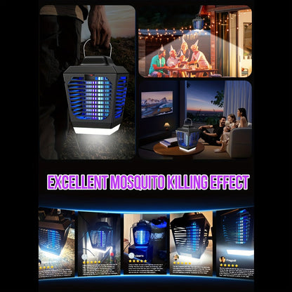 IPX4 Bug Zapper Plug-In, Electric Flying Insect Trap with LED Light & ABS Housing, Indoor Mosquito Zapper for Home