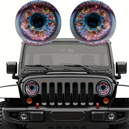 3D Beast Eye Headlight Stickers – Funny Car Headlight Decals for Jeep Round Headlights, Truck Body, Bumper & Window Decoration