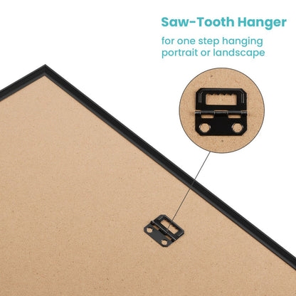 Three-Piece 16 x 24-Inch Poster Frame Set in Black, Golden or Natural Finish for Vertical or Horizontal Walls