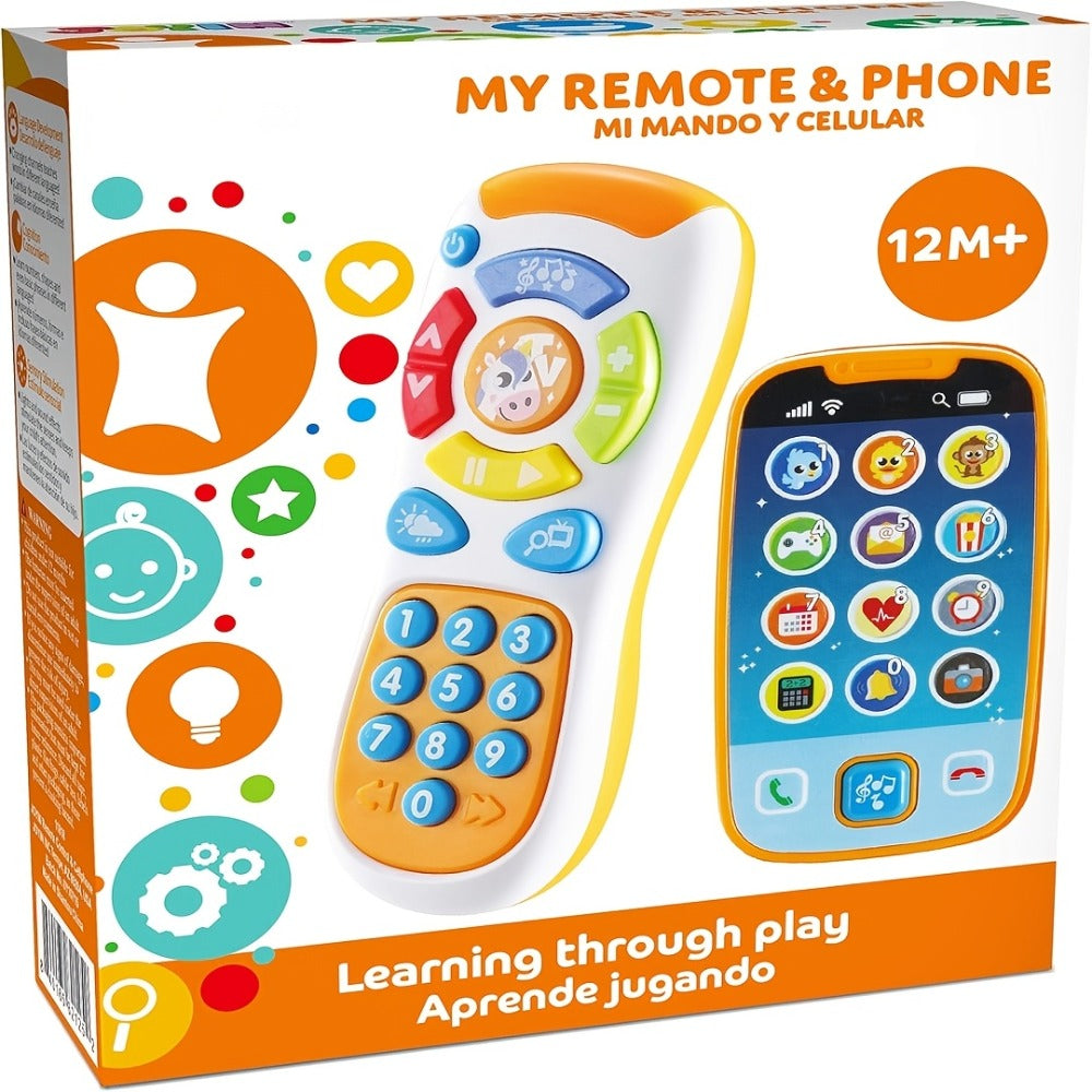 Baby Smartphone & Remote Control Toy Set with Horse, Pretend Play Phone with Music, Sound Effects & Learning Features