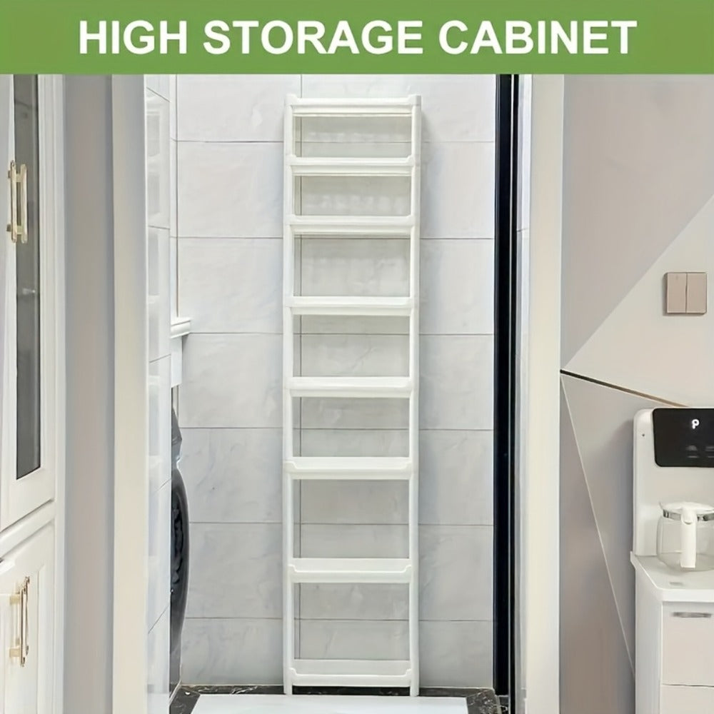 Behind Door Storage Rack, Multi-Layer Slim Organizer for Bathroom & Kitchen, Space Saving Over Door Shelf