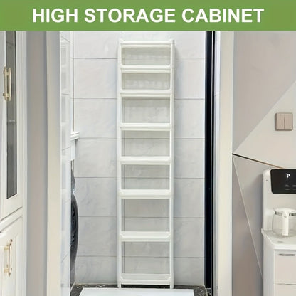 Behind Door Storage Rack, Multi-Layer Slim Organizer for Bathroom & Kitchen, Space Saving Over Door Shelf