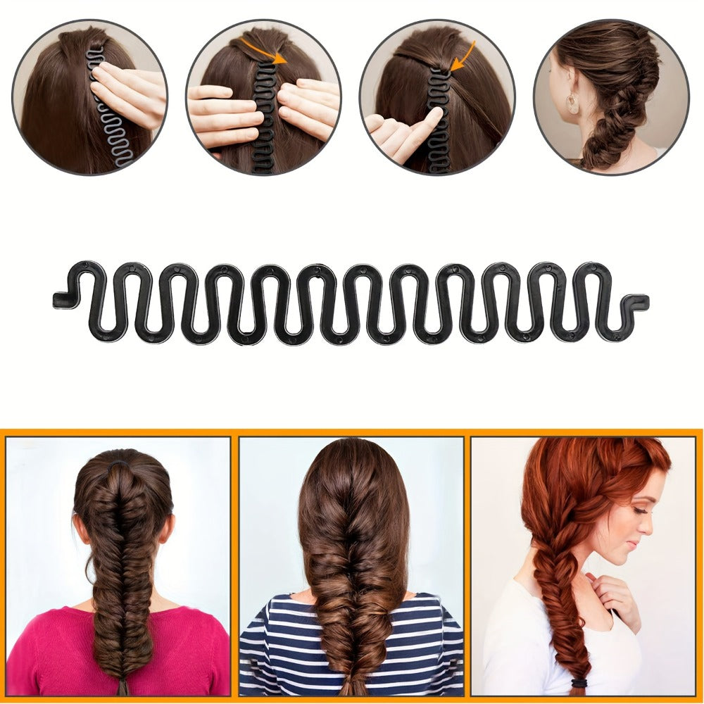51-Piece Hair Styling Tool Set Braiding Kit with Clips Donut Bun Maker Hair Pins Curlers Braid Accessories for Women Bridal Wedding Updo