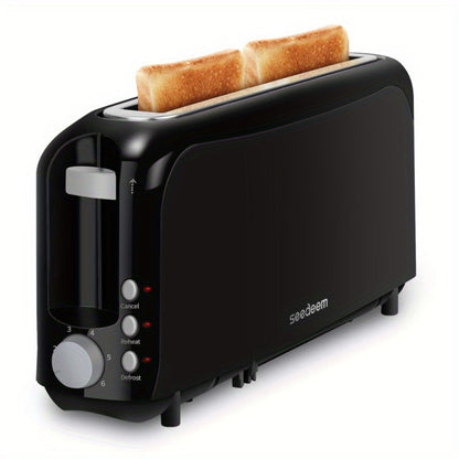 2 Slice Slim Toaster with 6 Shade Settings, Cancel Reheat Defrost Functions, Removable Crumb Tray – Compact 750W Bread Toaster for Kitchen