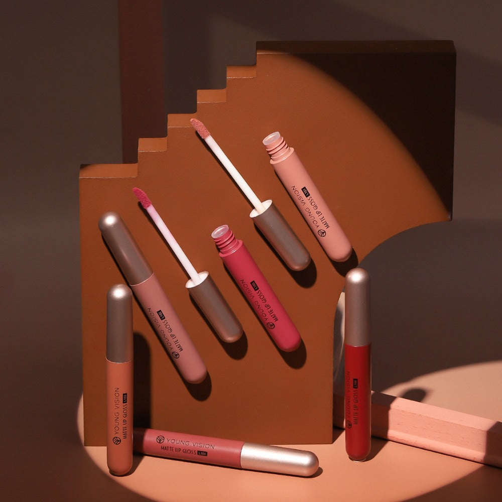 Liquid Matte Lipstick Set 6 Pcs Nude Shades Waterproof High Pigment Velvet Smudge Proof Lip, for Makeup, Travel and Everyday Vanity Use