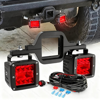 4-Inch LED Off-Road Spot Driving Lights 60W 1260LM Die-Cast Aluminum with Tow Hitch Bracket & 12ft Wiring Harness Kit for Trucks SUVs ATVs