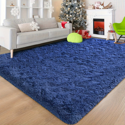 Rectangular Shaggy Area Rug with Nine Color Labels and 3 x 5-Foot to 8 x 10-Foot Size Options