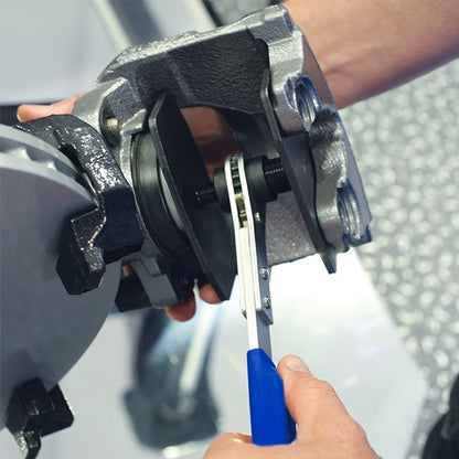 Blue-Handle Ratchet Brake Caliper Press with Removable Plate and Two Hook Bundle Options Pictured