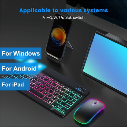 Slim White Wireless Keyboard and Mouse Set with Rechargeable Type-C Keyboard and Backlit Key Presentation