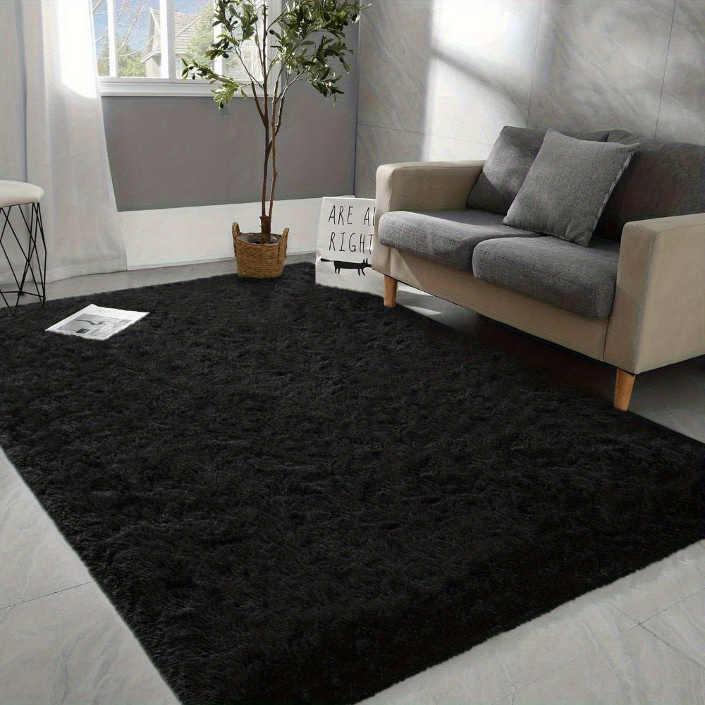 Rectangular Shaggy Area Rug with Nine Color Labels and 3 x 5-Foot to 8 x 10-Foot Size Options