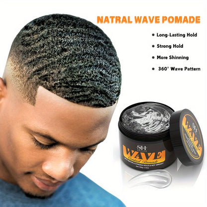 Wave Pomade Set for Men 360 Waves, Glycerin Formula Silky Shine, 4-Piece or 5-Piece Bundle with Silky Durag & Wave Brush