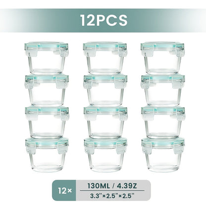 Food Storage Containers 12-Piece Glass Set with Clip-On Lids for Meal Prep and Pantry Organization