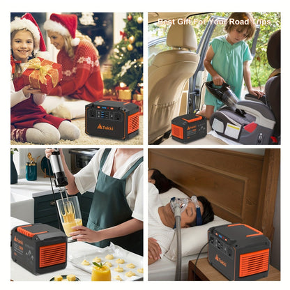 Portable Solar Generator Power Station 350W – 88.8Wh / 111Wh / 240Wh LiFePO4 Battery with AC DC USB Ports for Camping, RV