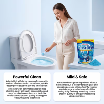 Toilet Cleaning Powder with Foam, Odor Removal, Stain Dissolving & Pipe Unclogging Bathroom Cleaner