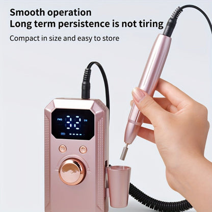 Cordless Electric Nail Drill Machine Rechargeable Professional E-File 11 Bits 20 Sanding Discs High Speed Acrylic Gel Natural Nails