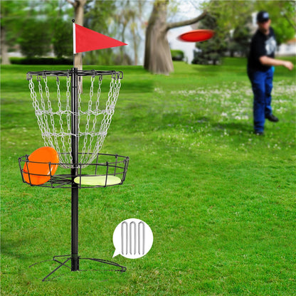 Portable Disc Golf Basket 12 Chain – Heavy Duty Metal Frame, Galvanized Chains, Easy Assembly, Indoor & Outdoor Practice Target