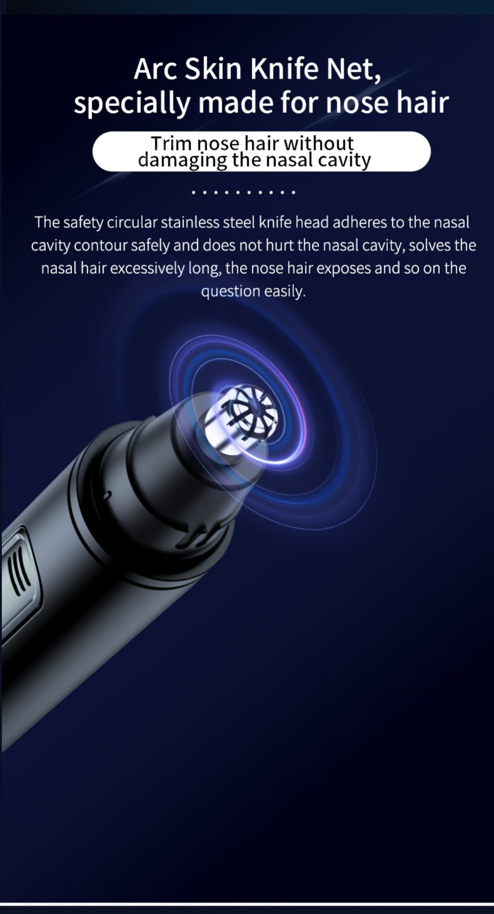 Electric Nose Trimmer with LED Display – USB Rechargeable Painless Facial Hair Removal Device for Men & Women, Nose Ear & Eyebrow Trimmer