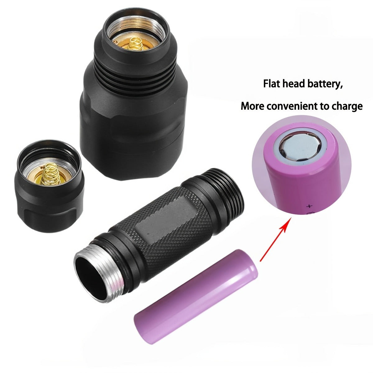 Flashlight Red, Green or White Hunting Light with Remote Switch, 18650 Battery and Mount Options