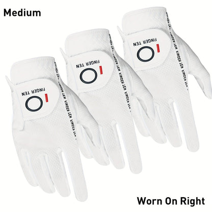 Wet Weather Golf Gloves Rain Grip 3-Pack for Men | Breathable Water-Resistant Golf Gloves for Left & Right Hand